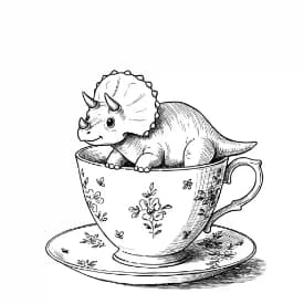 Dinosaurus Een vrolijke dinosaurus tekening klaar om zelf in te kleuren.