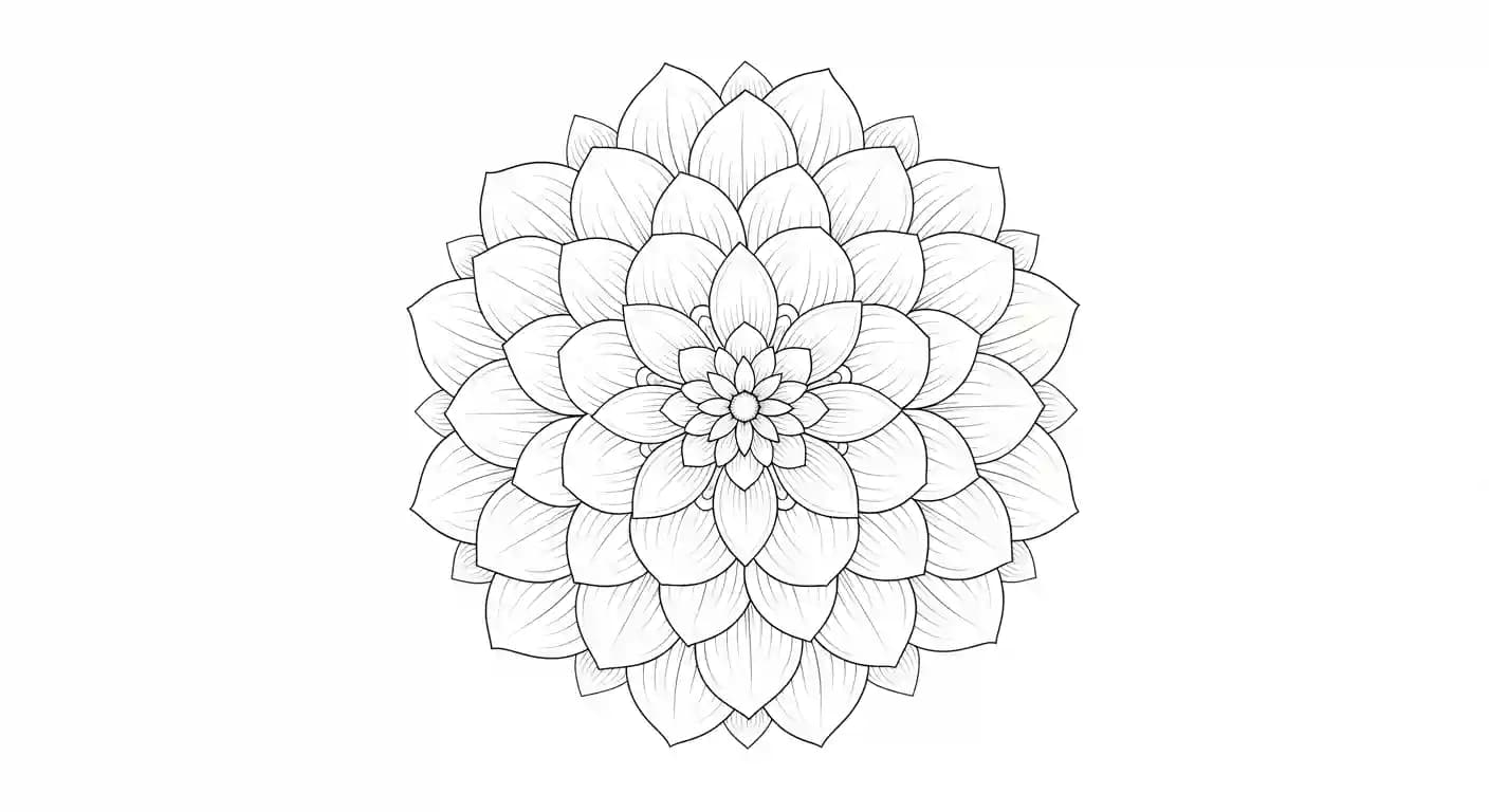 Mandala Kleurplaat van een sierlijke Mandala met decoratieve patronen om in te kleuren.
