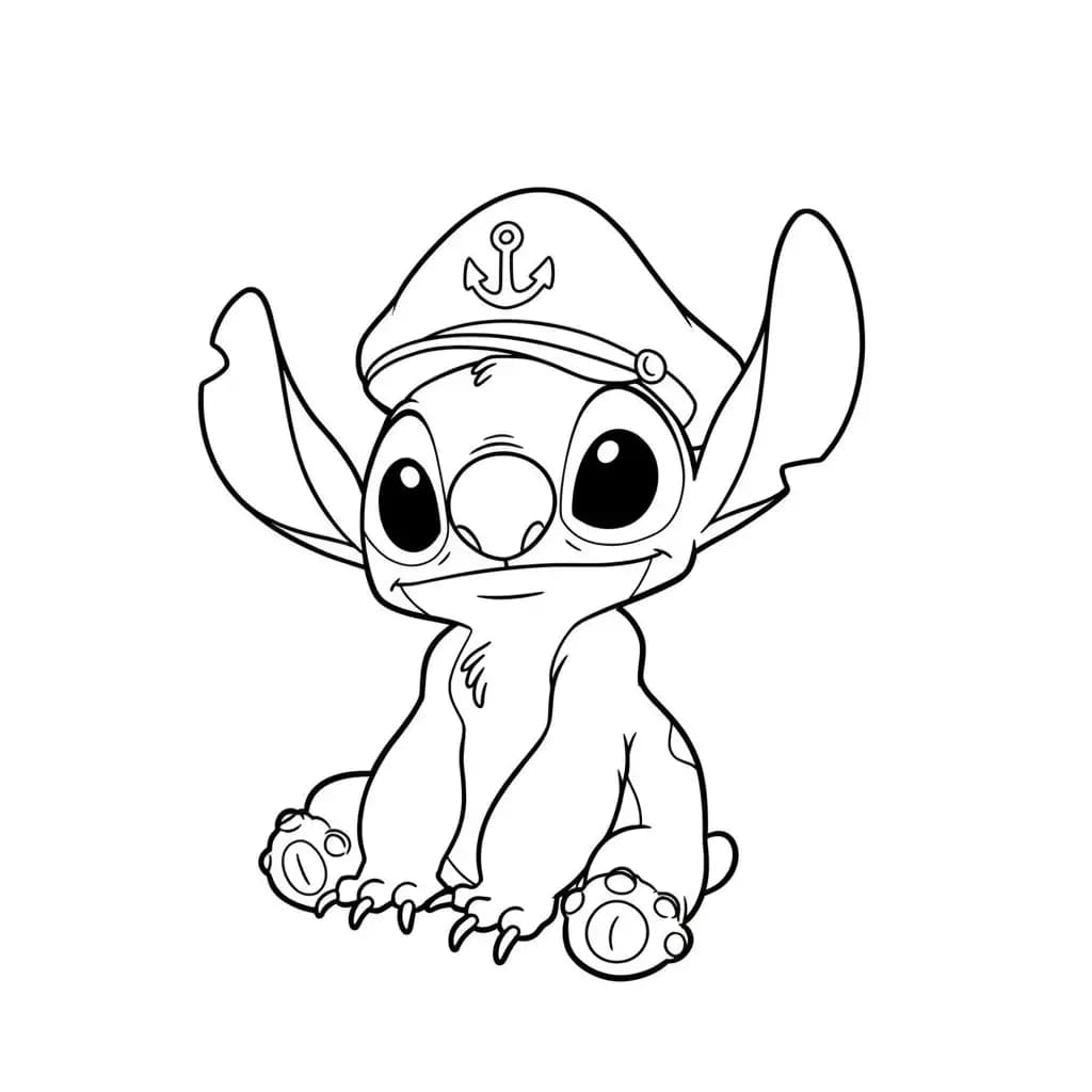 Stitch Kleurplaat van stitch om in te kleuren en gratis te printen