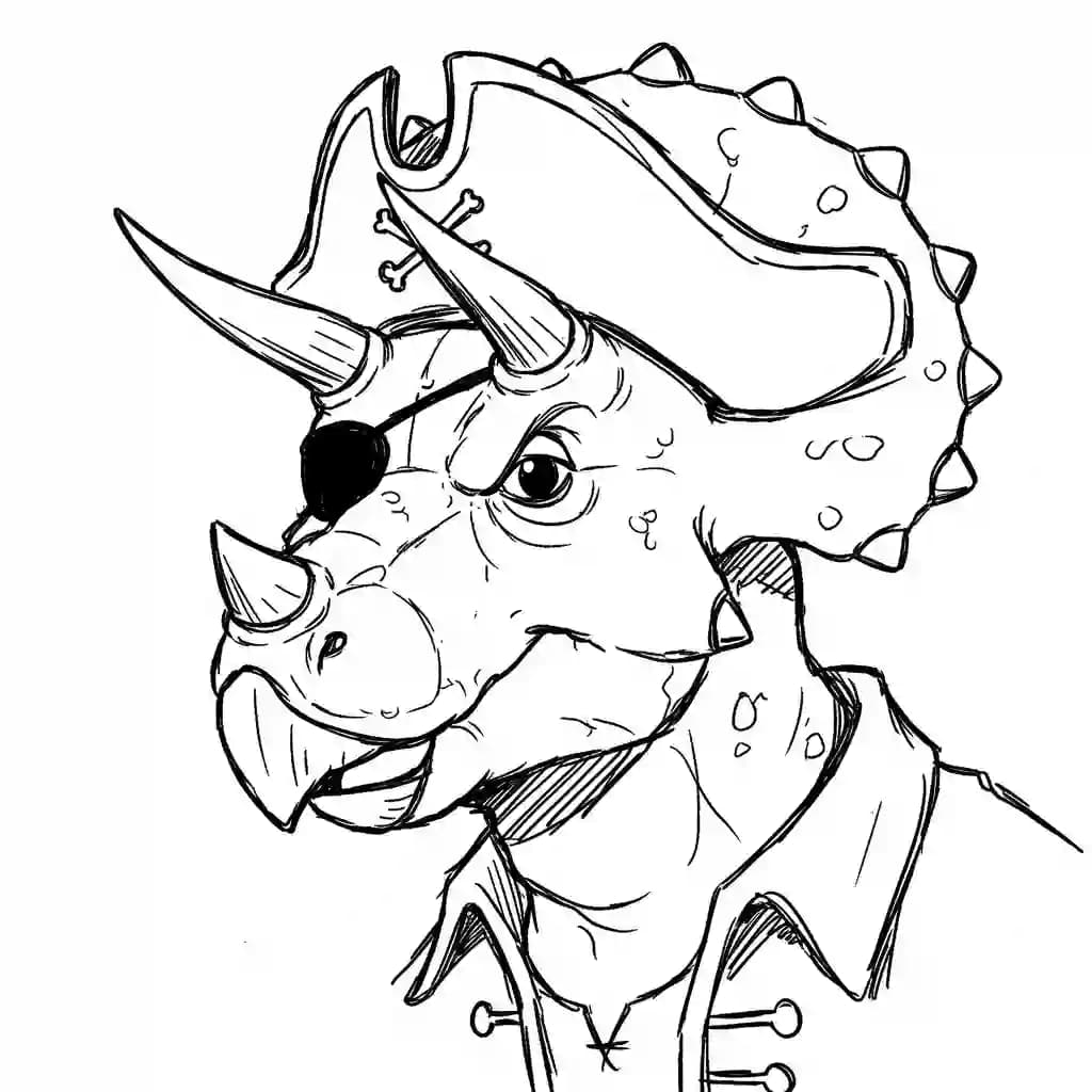 Dinosaurus Een vrolijke dinosaurus tekening klaar om zelf in te kleuren.