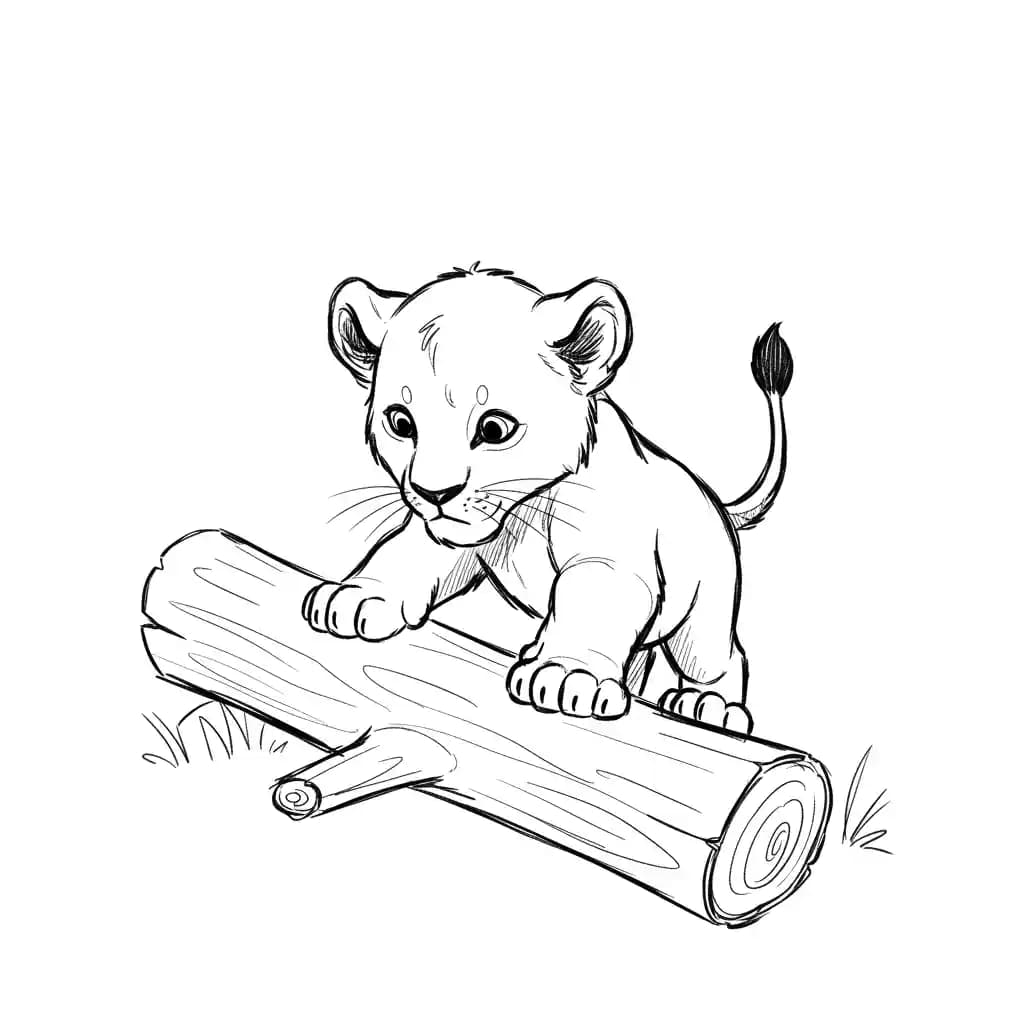Lion King Gratis kleurplaat van Lion King met vrolijke savannefiguren om in te kleuren.