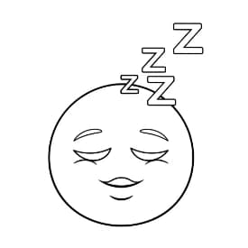 Emoji Kleurplaat van een eenvoudige Emoji-lijntekening om zelf creatief in te kleuren.