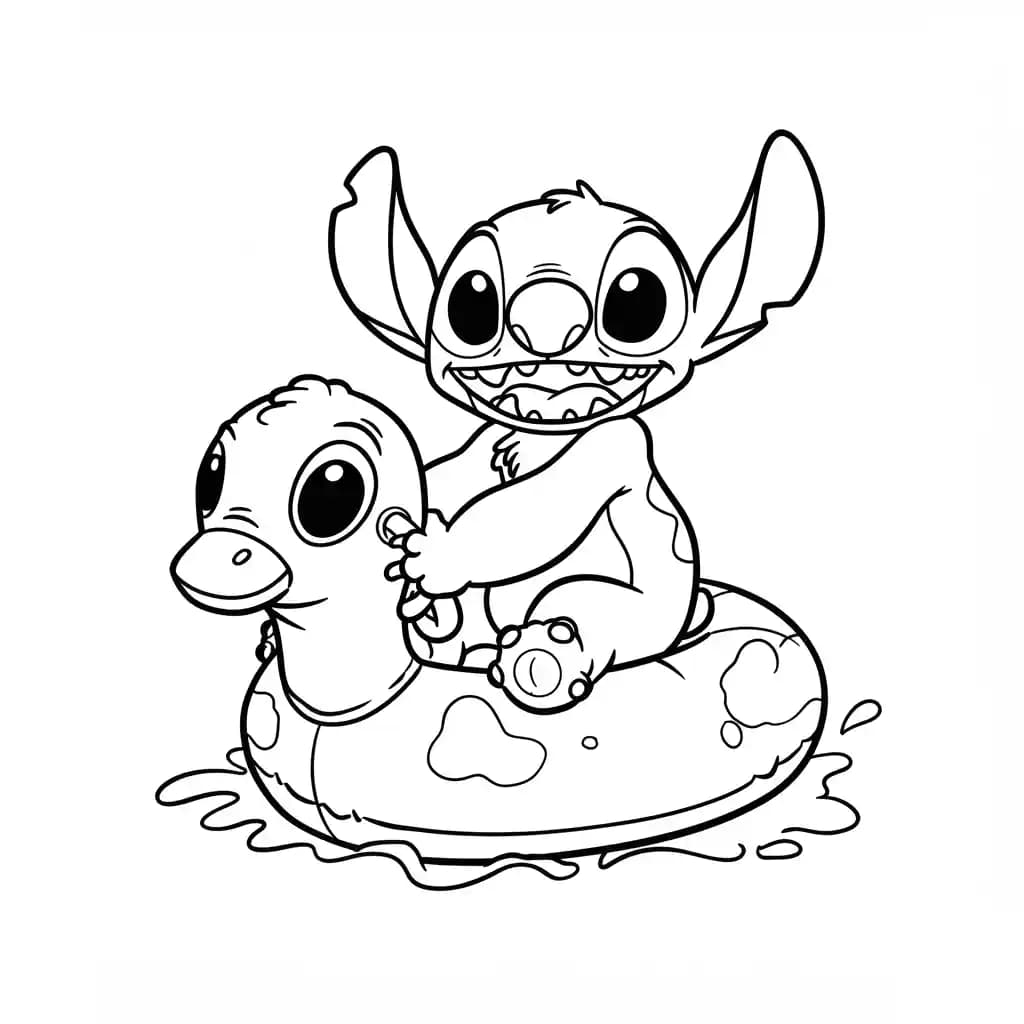 Stitch Kleurplaat van stitch om in te kleuren en gratis te printen