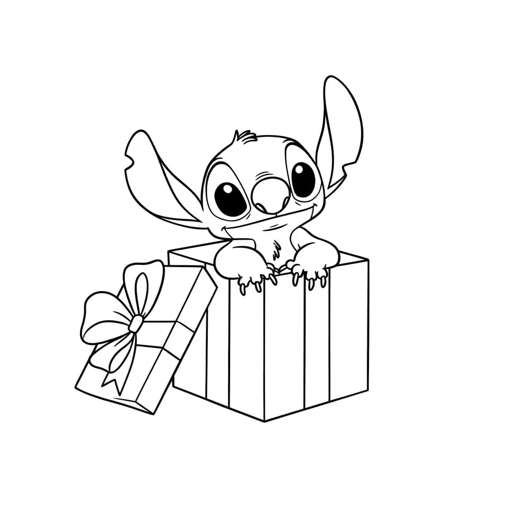 Stitch Kleurplaat van stitch om in te kleuren en gratis te printen