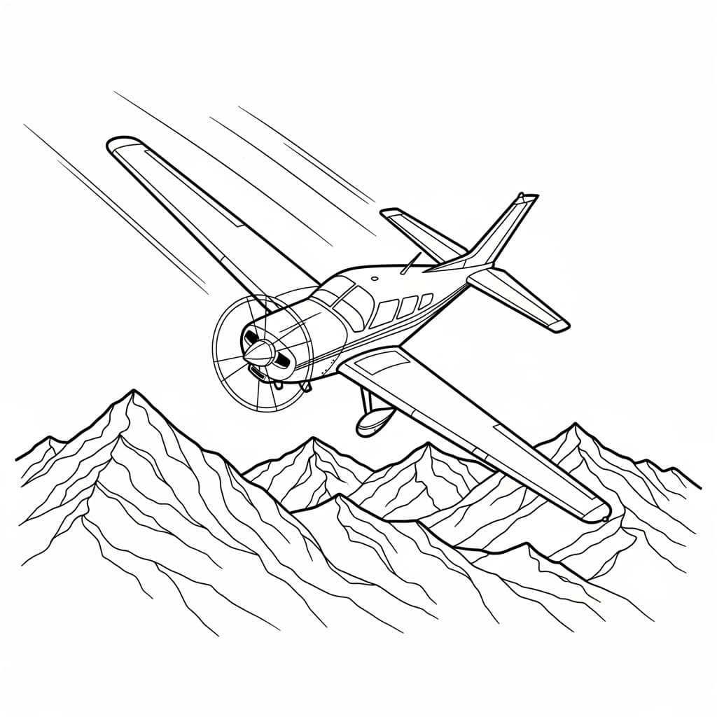 Vliegtuig kleurplaat Een kleurplaat van een Vliegtuig die klaar is om ingekleurd te worden door kinderen en volwassenen.