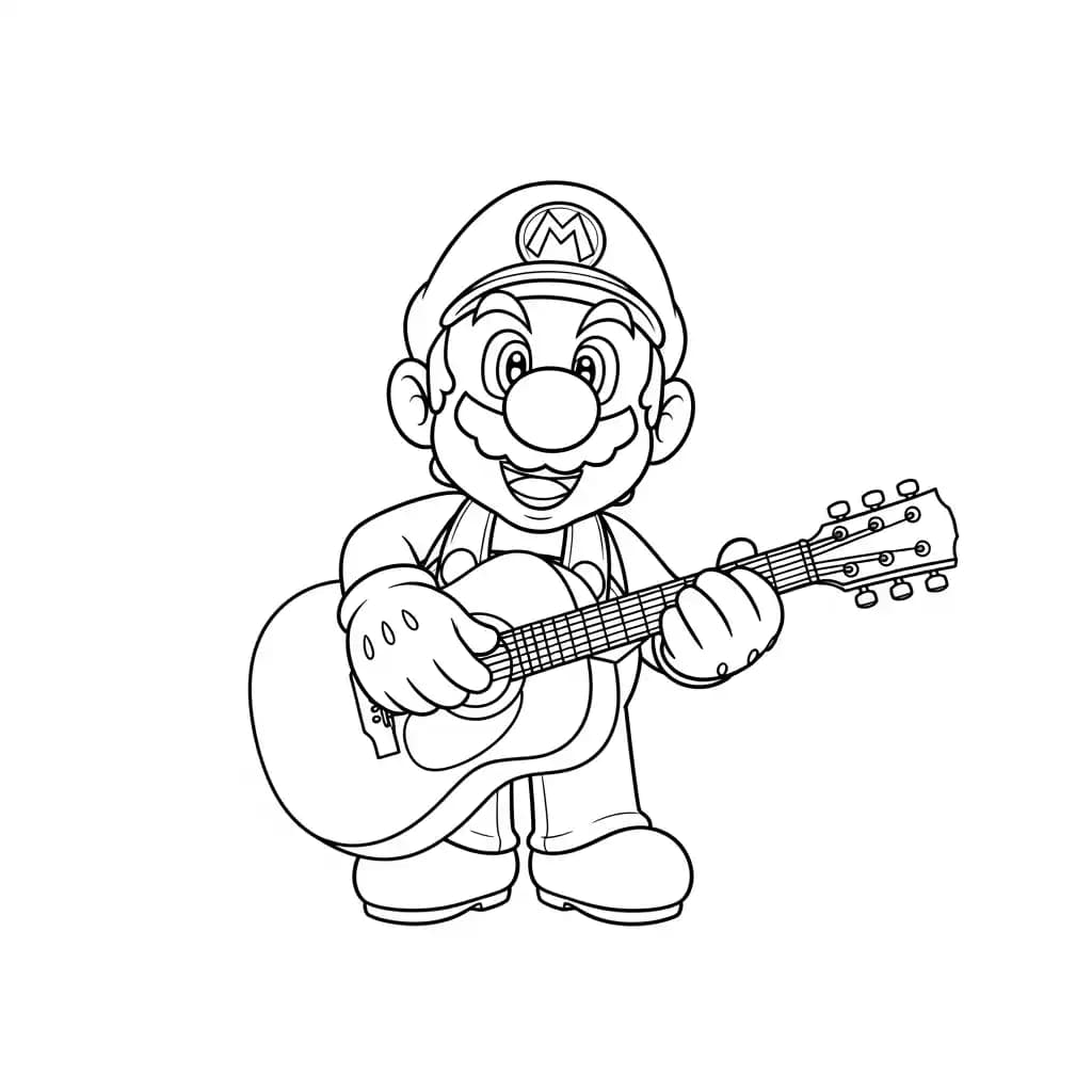 Mario Leuke kleurplaat van Mario om gratis te printen en creatief in te kleuren.