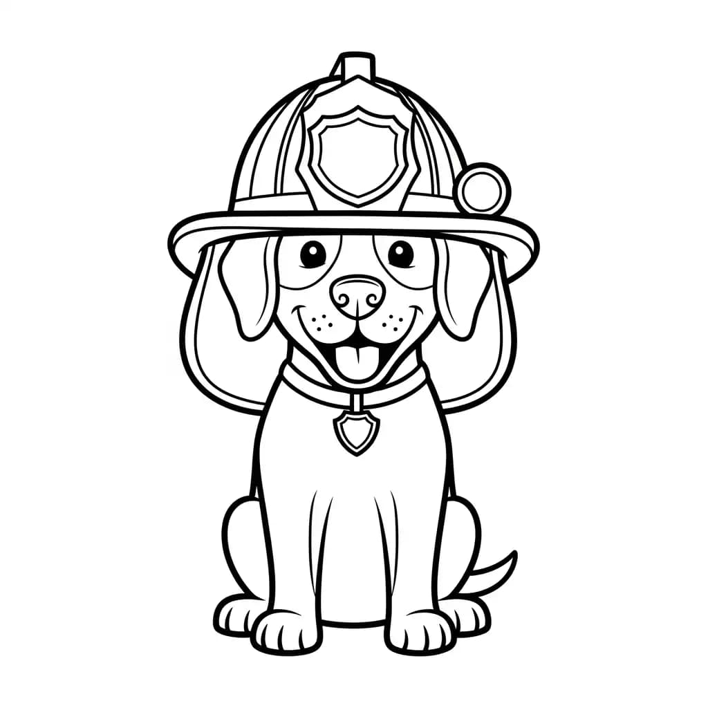 Hond Een schattige kleurplaat van een hond, klaar om ingekleurd te worden.