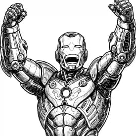 Iron Man Superheld Iron Man als kleurplaat om te printen en creatief in te kleuren.