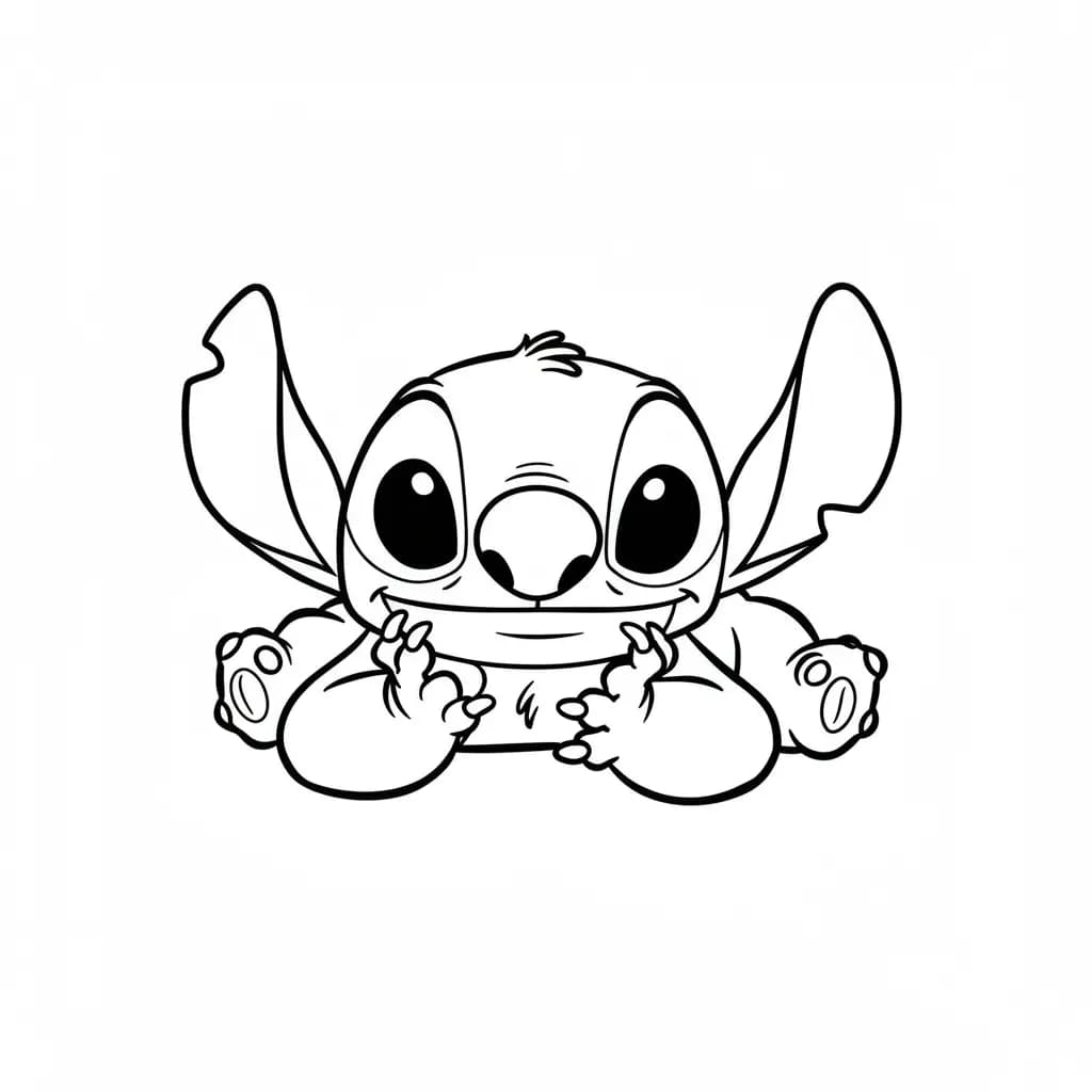 Stitch Kleurplaat van stitch om in te kleuren en gratis te printen