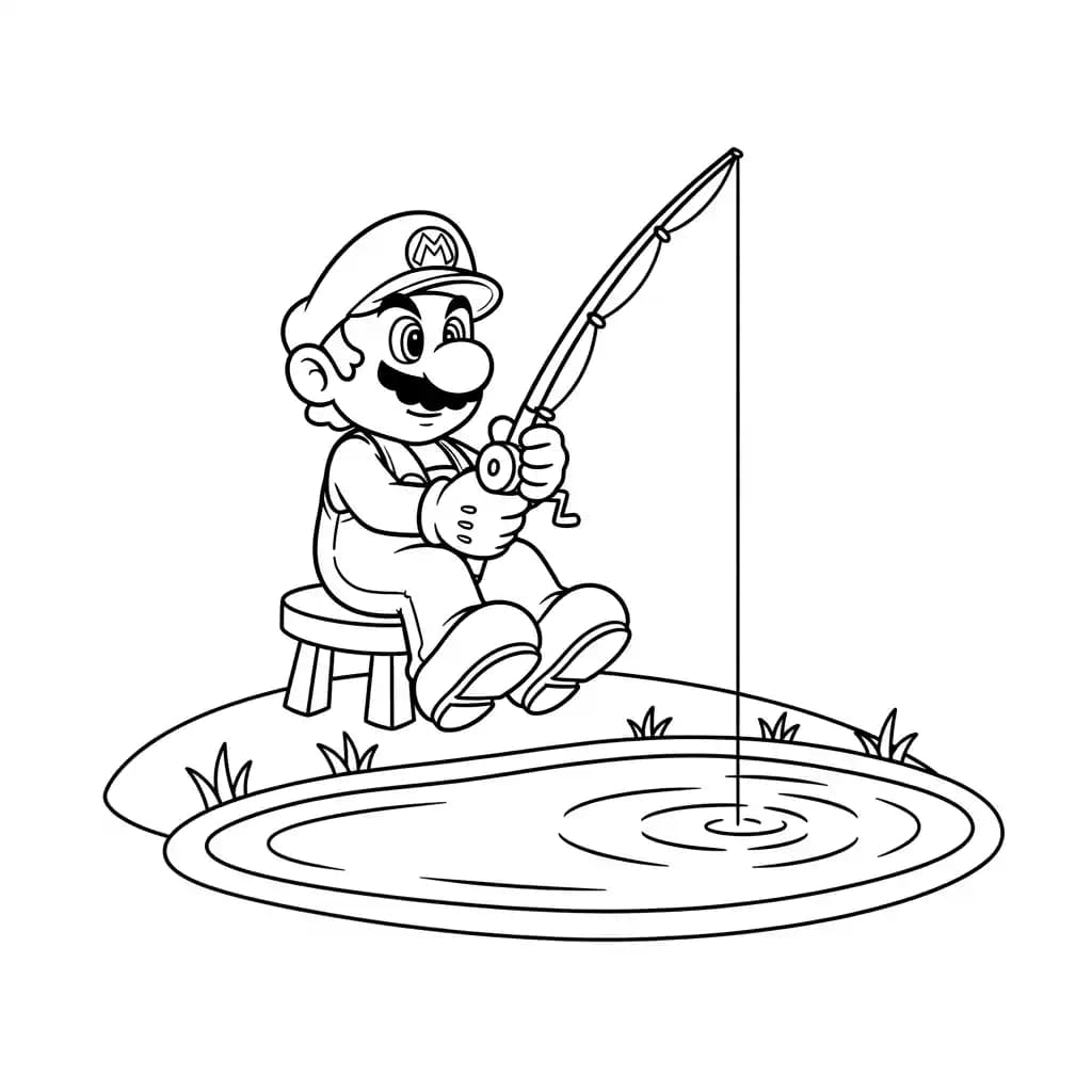 Mario Leuke kleurplaat van Mario om gratis te printen en creatief in te kleuren.