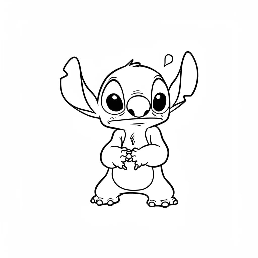 Stitch Kleurplaat van stitch om in te kleuren en gratis te printen