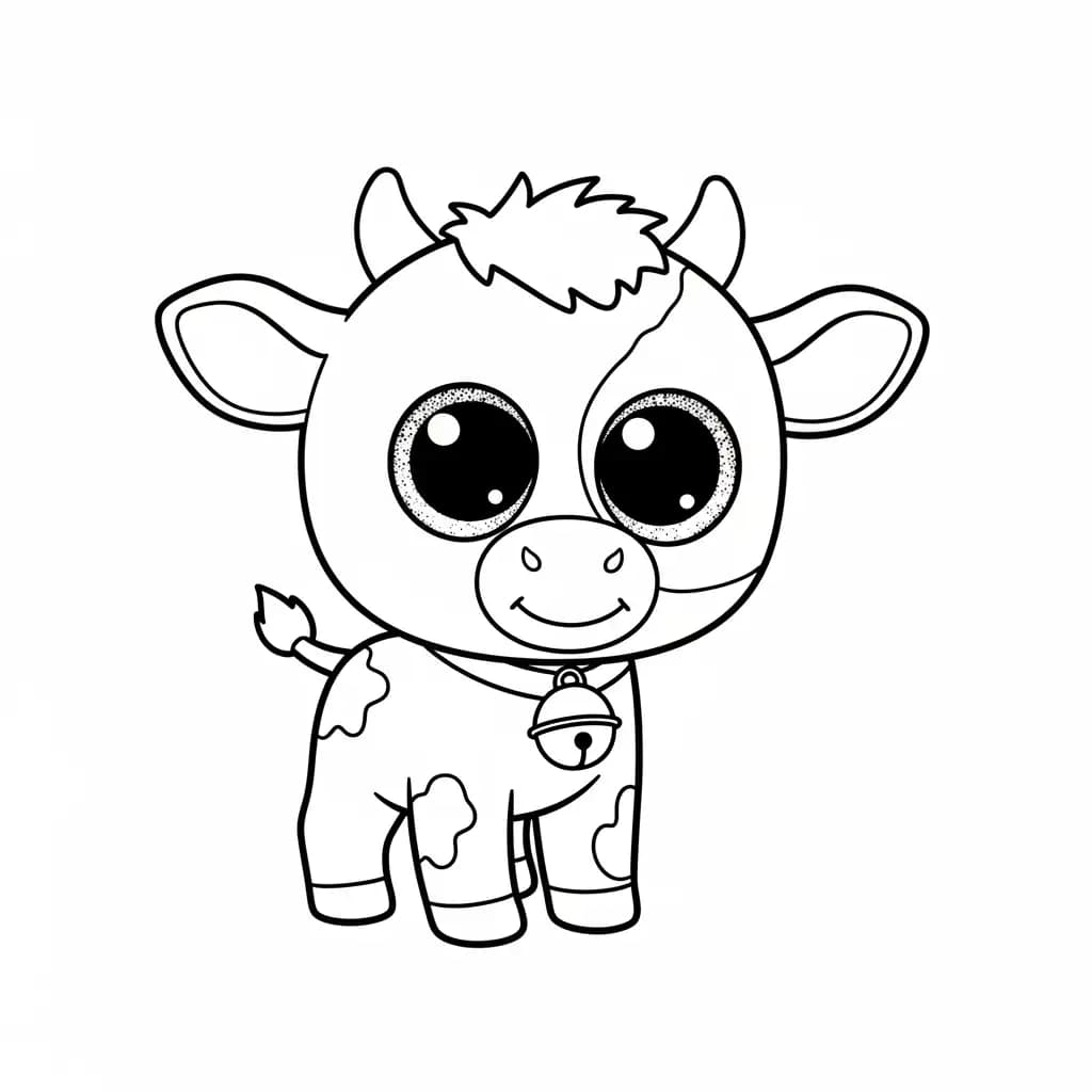 Ty Beanie Boo Kleurplaat van Ty Beanie Boo met een vrolijk en creatief thema om in te kleuren.