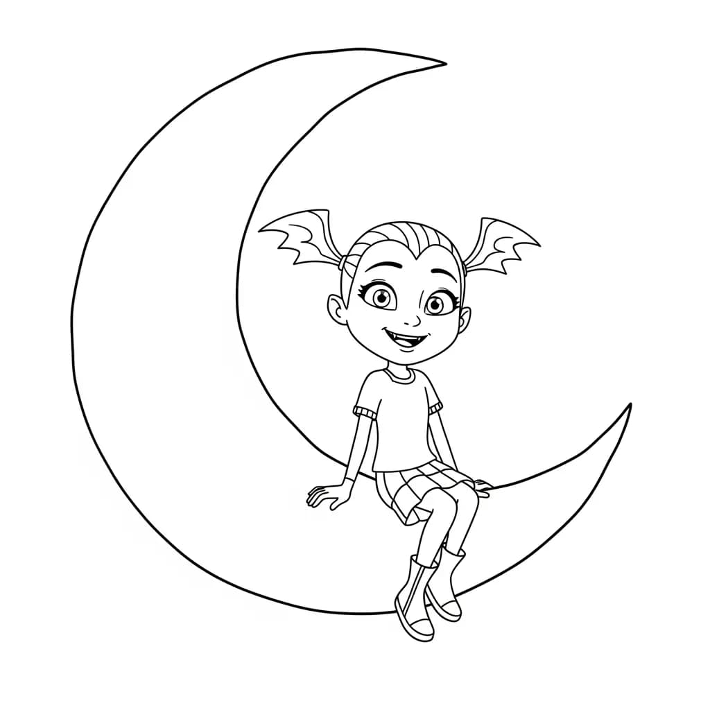 Vampirina Kleurplaat van Vampirina met een vrolijk en speels thema om in te kleuren.