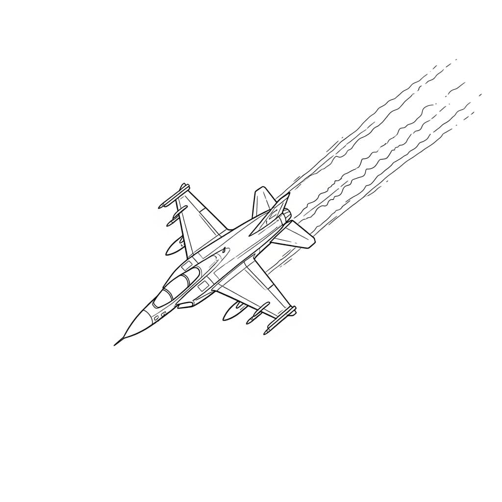 Vliegtuig kleurplaat Een kleurplaat van een Vliegtuig die klaar is om ingekleurd te worden door kinderen en volwassenen.