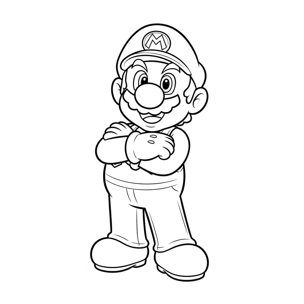 Mario Leuke kleurplaat van Mario om gratis te printen en creatief in te kleuren.