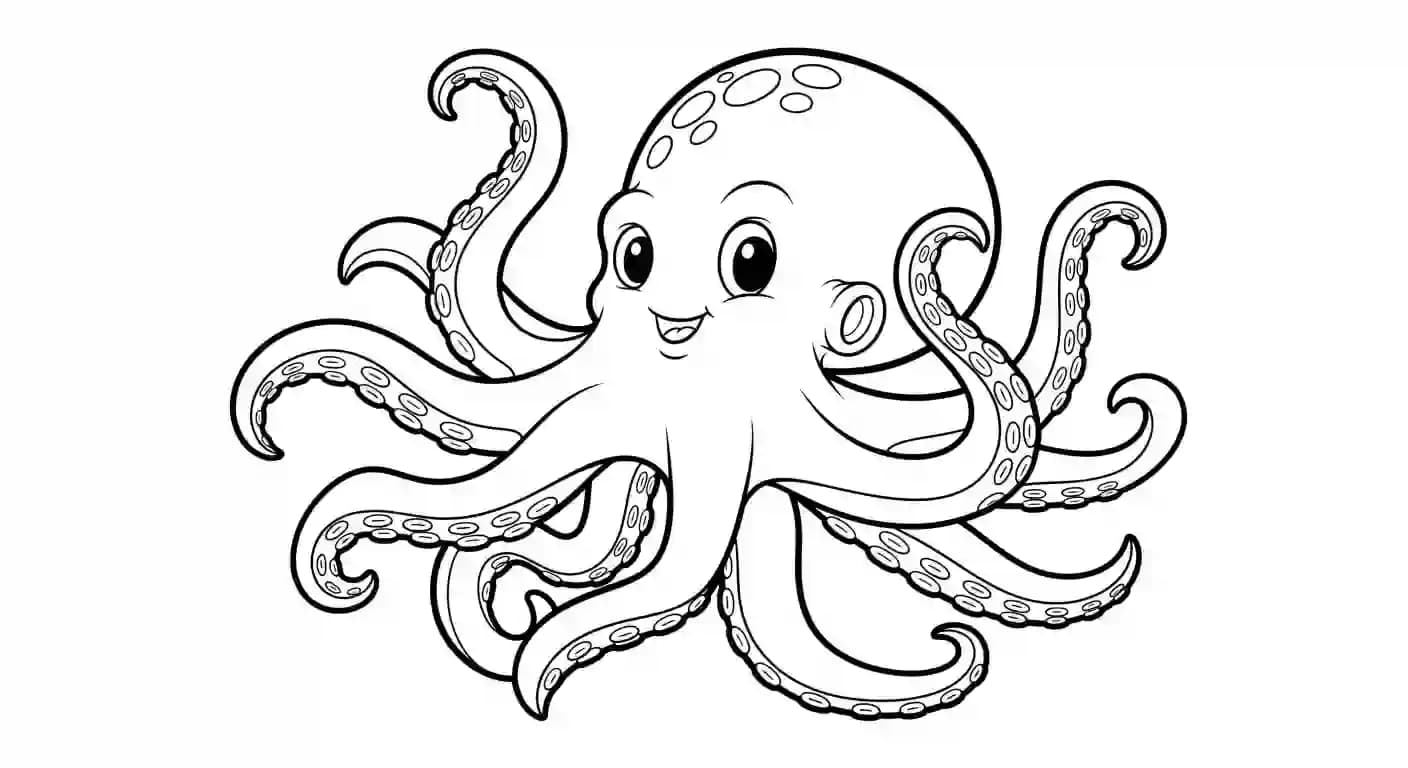 Dieren Eenvoudige zwart-wit kleurplaat van Dieren uit de categorie Dieren.