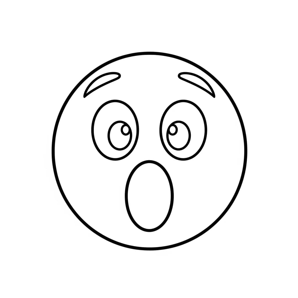 Emoji Zwart-witte kleurplaat van een vrolijke Emoji om zelf in te kleuren.