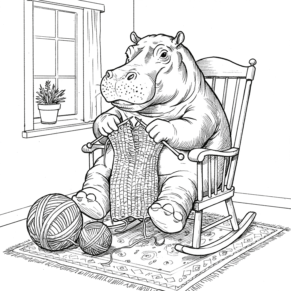 Comfortabele dagen Een ontspannende en creatieve kleurplaat van Comfortabele dagen voor jong en oud.