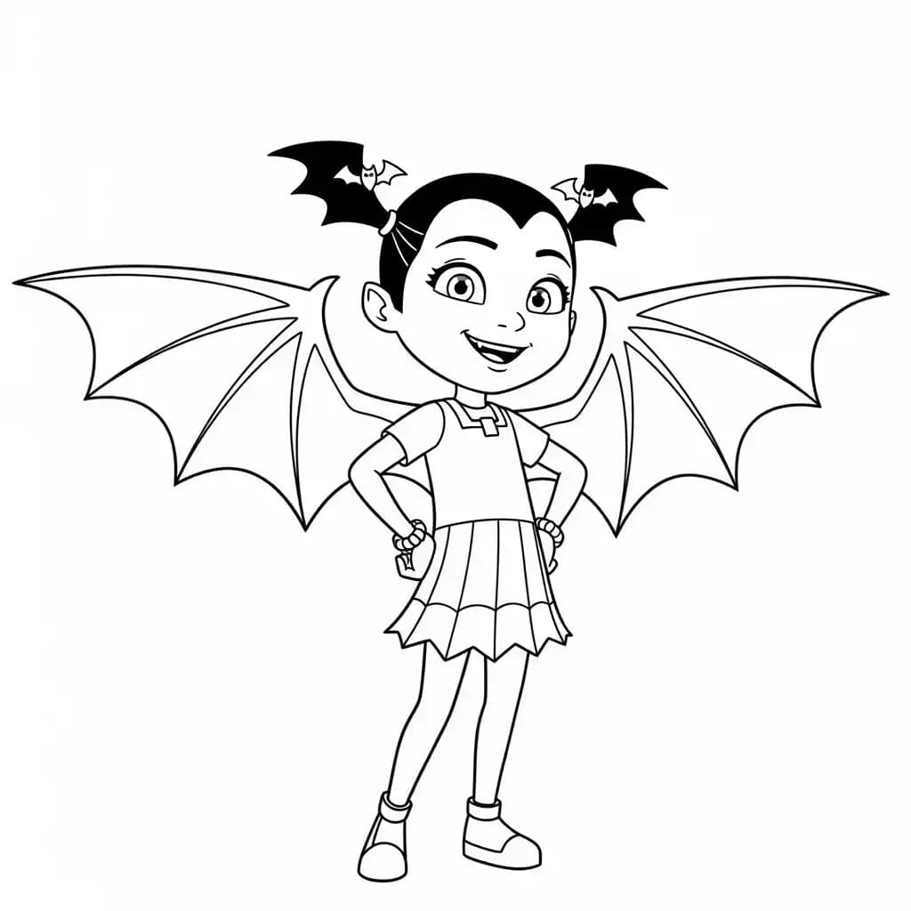 Vampirina Kleurplaat van Vampirina met een vrolijk en speels thema om in te kleuren.