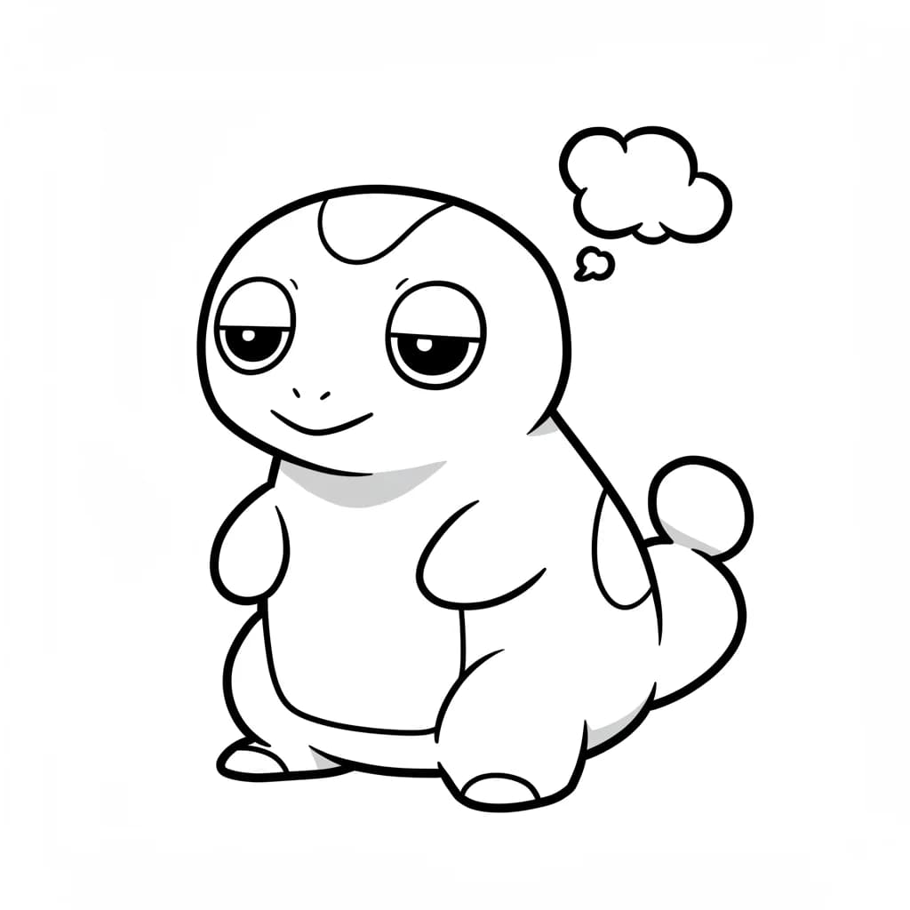 Pokemon Eenvoudige kleurplaat van Pokemon om zelf in te kleuren en gratis te printen.