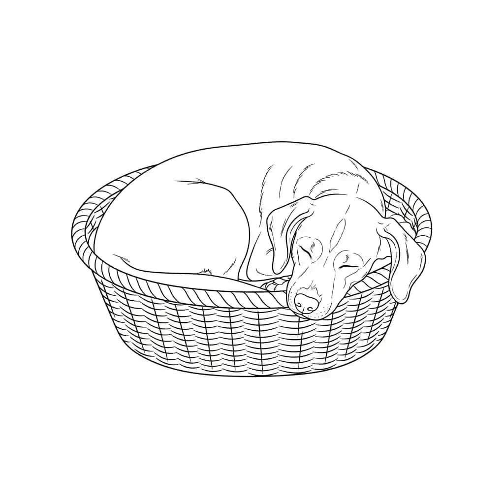 Hond Een schattige kleurplaat van een hond, klaar om ingekleurd te worden.