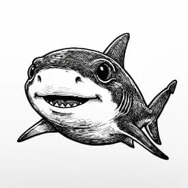 Haai Leuke kleurplaat van een Haai om thuis te printen en in te kleuren.