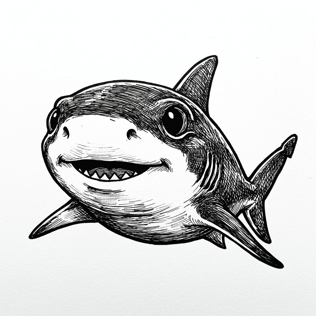 Haai Leuke kleurplaat van een Haai om thuis te printen en in te kleuren.