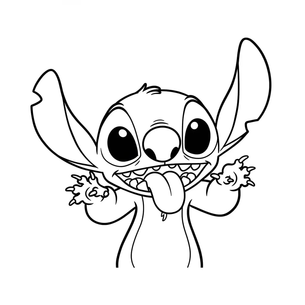 Stitch Kleurplaat van stitch om in te kleuren en gratis te printen