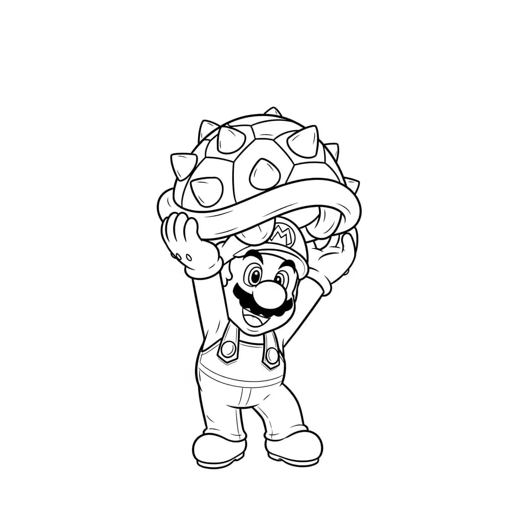 Mario Leuke kleurplaat van Mario om gratis te printen en creatief in te kleuren.