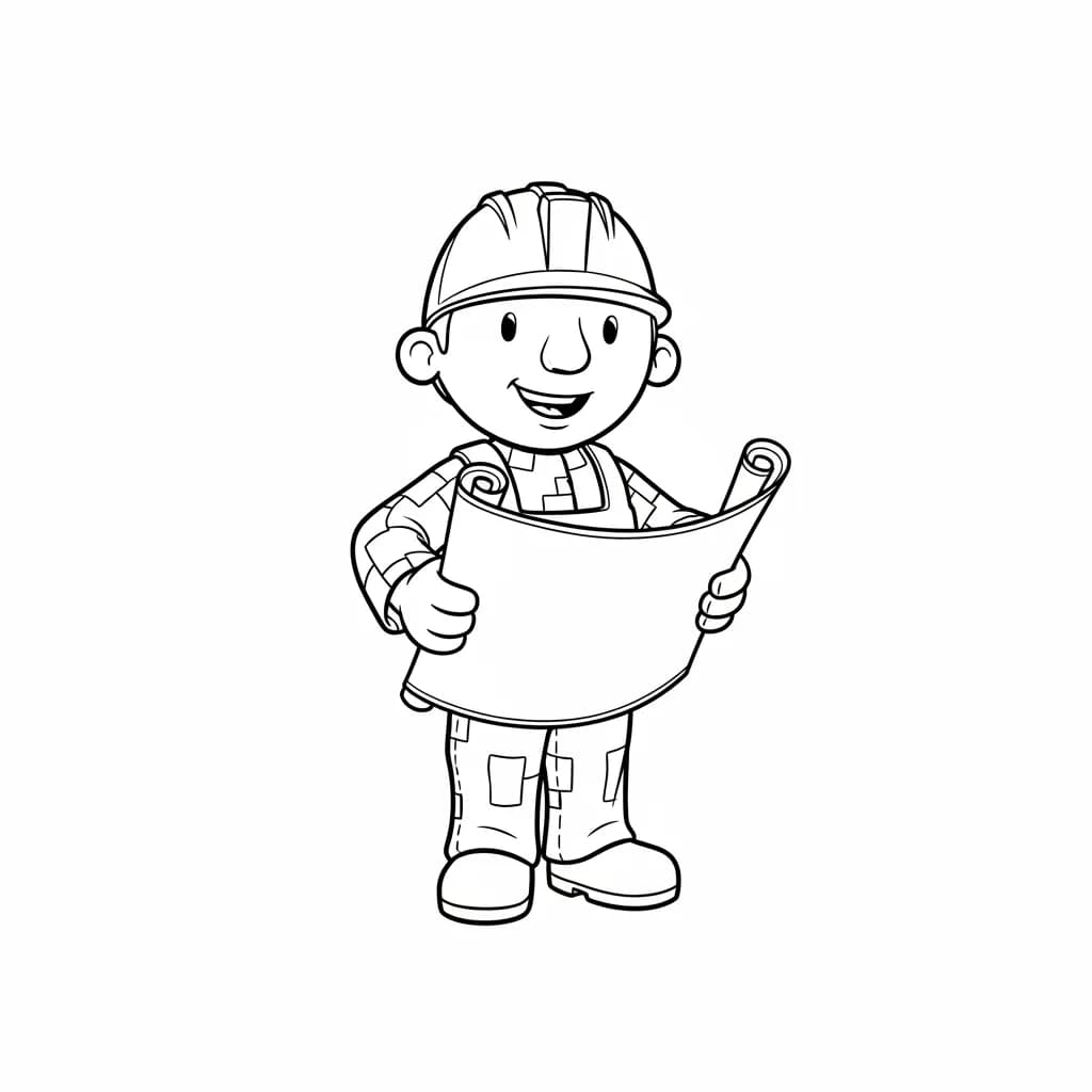 Bob de bouwer Kleurplaat van bob de bouwer uit de categorie bob de bouwer om in te kleuren.