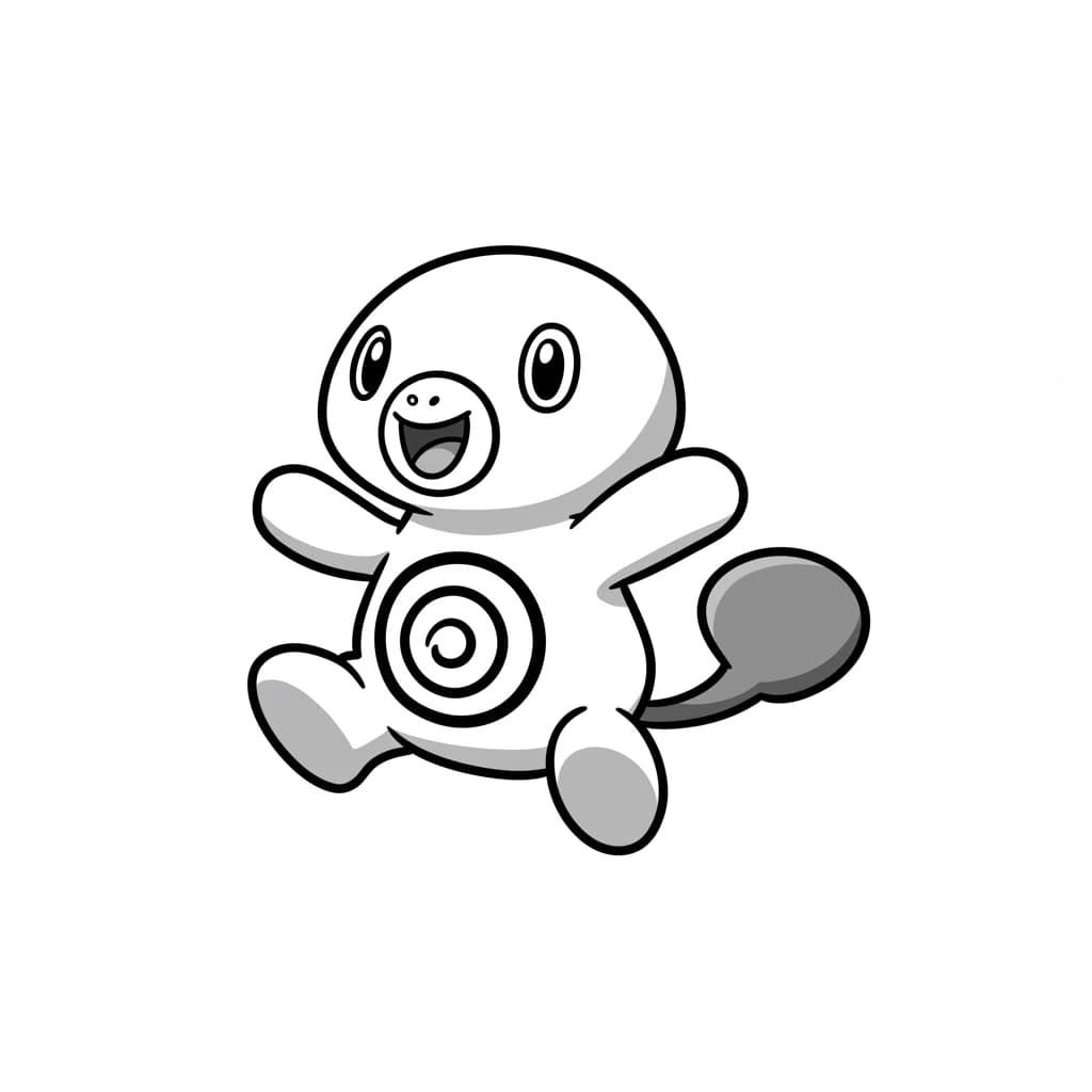 Pokemon Eenvoudige kleurplaat van Pokemon om zelf in te kleuren en gratis te printen.
