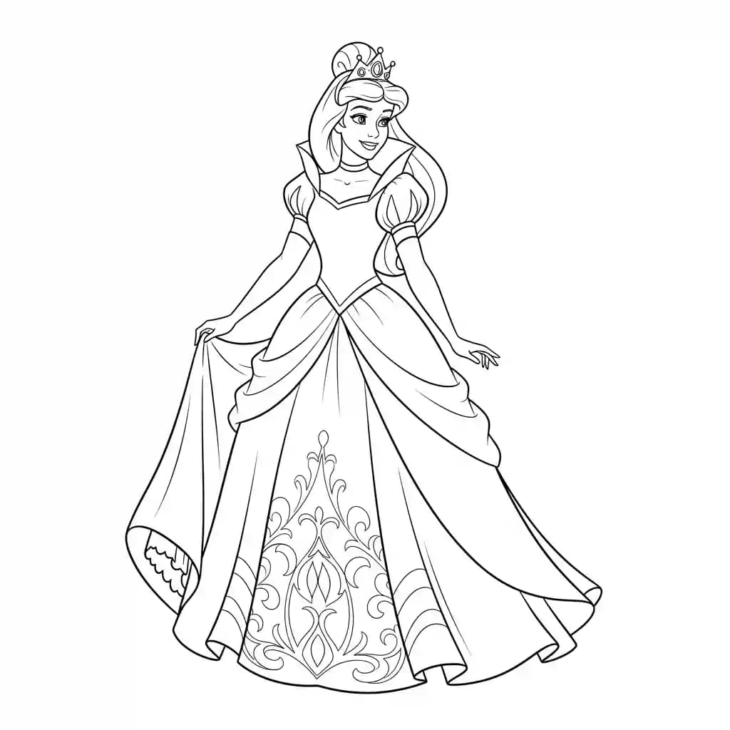 Efteling Kleurplaat van de Efteling met sprookjesachtig thema om zelf creatief in te kleuren.