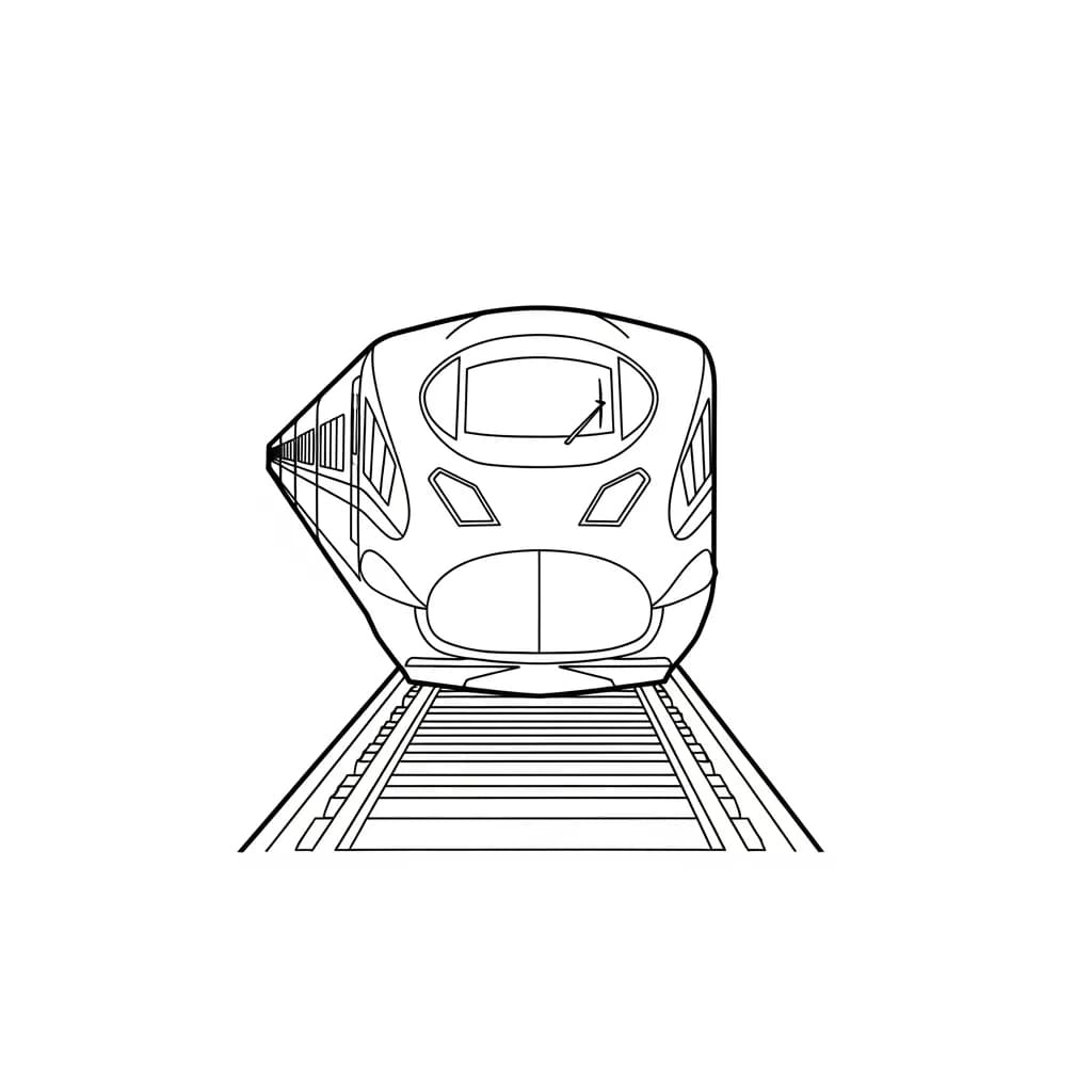 Trein Kleurplaat van een trein met een leuk en creatief ontwerp om zelf in te kleuren.