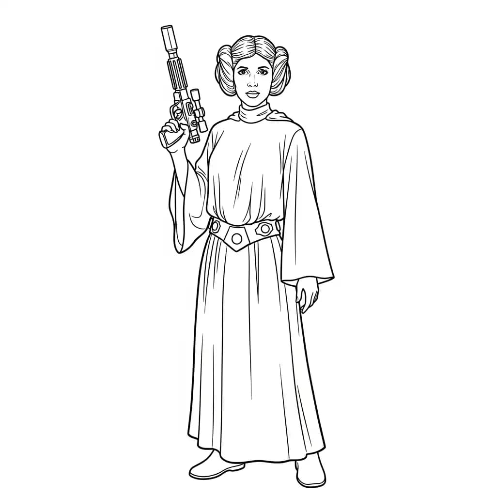 Star wars Kleurplaat van Star wars met een avontuurlijk en creatief thema om zelf in te kleuren.