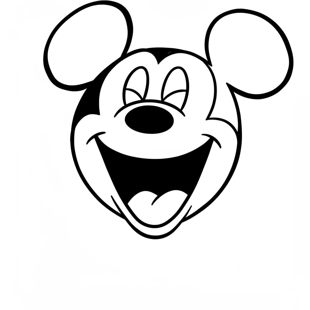 Mickey Mouse Kleurplaat van Mickey Mouse met een vrolijk en klassiek thema om in te kleuren.