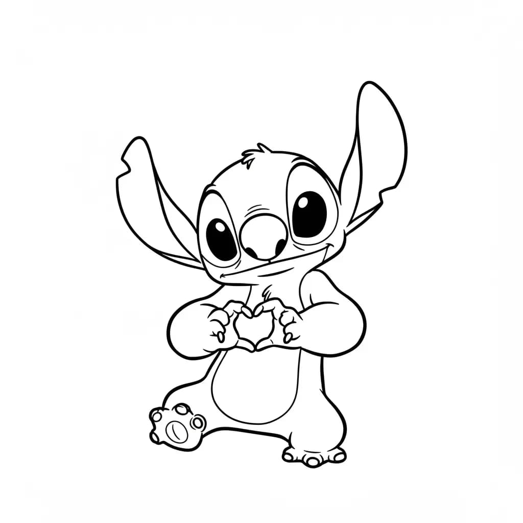 Stitch Kleurplaat van stitch om in te kleuren en gratis te printen