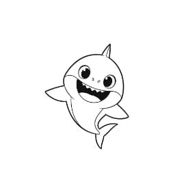 Baby Shark Baby Shark Kleurplaat