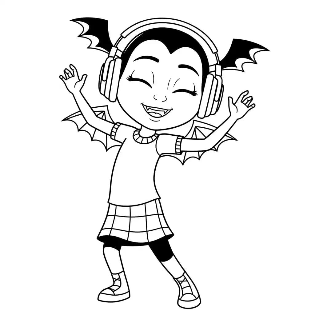Vampirina Kleurplaat van Vampirina met een vrolijk en speels thema om in te kleuren.