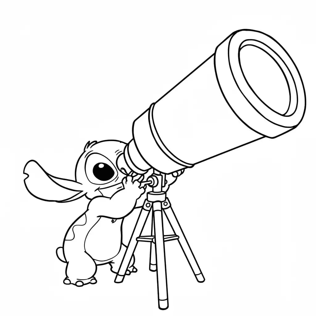 Stitch Kleurplaat van stitch om in te kleuren en gratis te printen