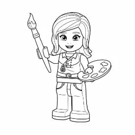 Lego Friends Kleurplaat van Lego Friends met vrolijke personages en creatieve details om in te kleuren.