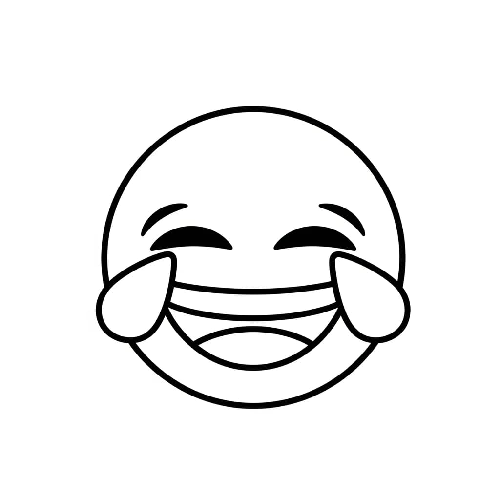 Emoji Eenvoudige lijntekening van een Emoji om zelf in te kleuren.