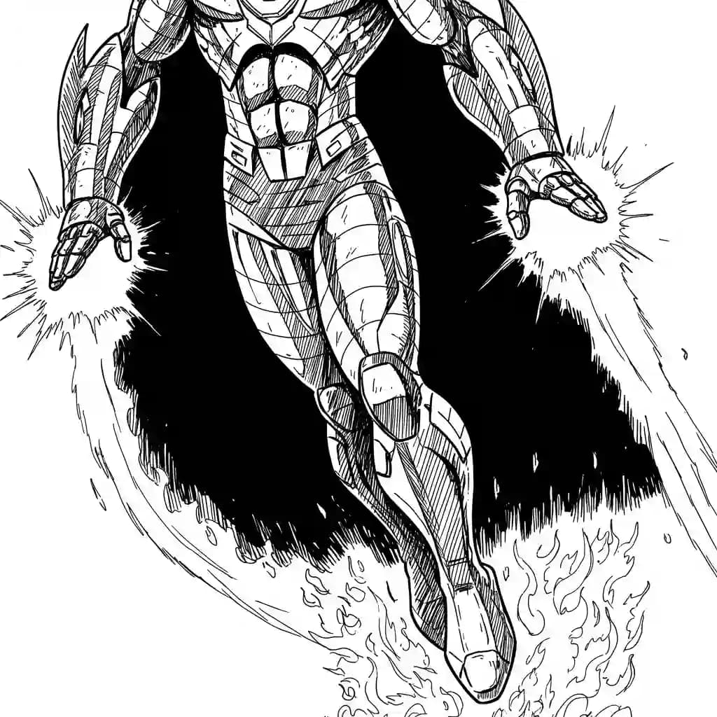 Iron Man Superheld Iron Man als kleurplaat om te printen en creatief in te kleuren.