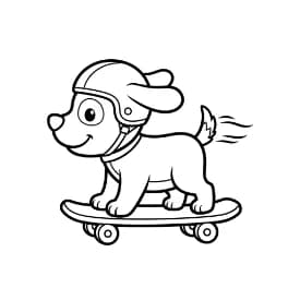 Hond Een vrolijke hond op een kleurplaat, klaar om ingekleurd te worden.