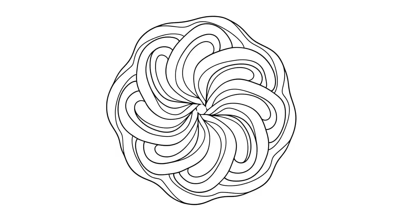 Mandala Mooie Mandala kleurplaat met symmetrische vormen om in te kleuren.