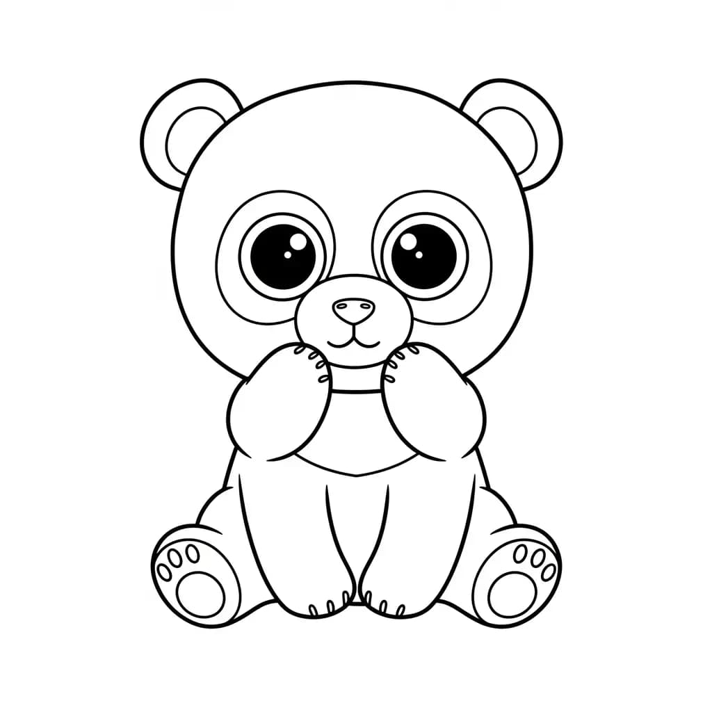 Ty Beanie Boo Kleurplaat van Ty Beanie Boo met een vrolijk en creatief thema om in te kleuren.
