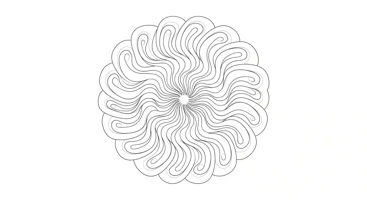 Mandala Mooie Mandala kleurplaat met symmetrische vormen om in te kleuren.