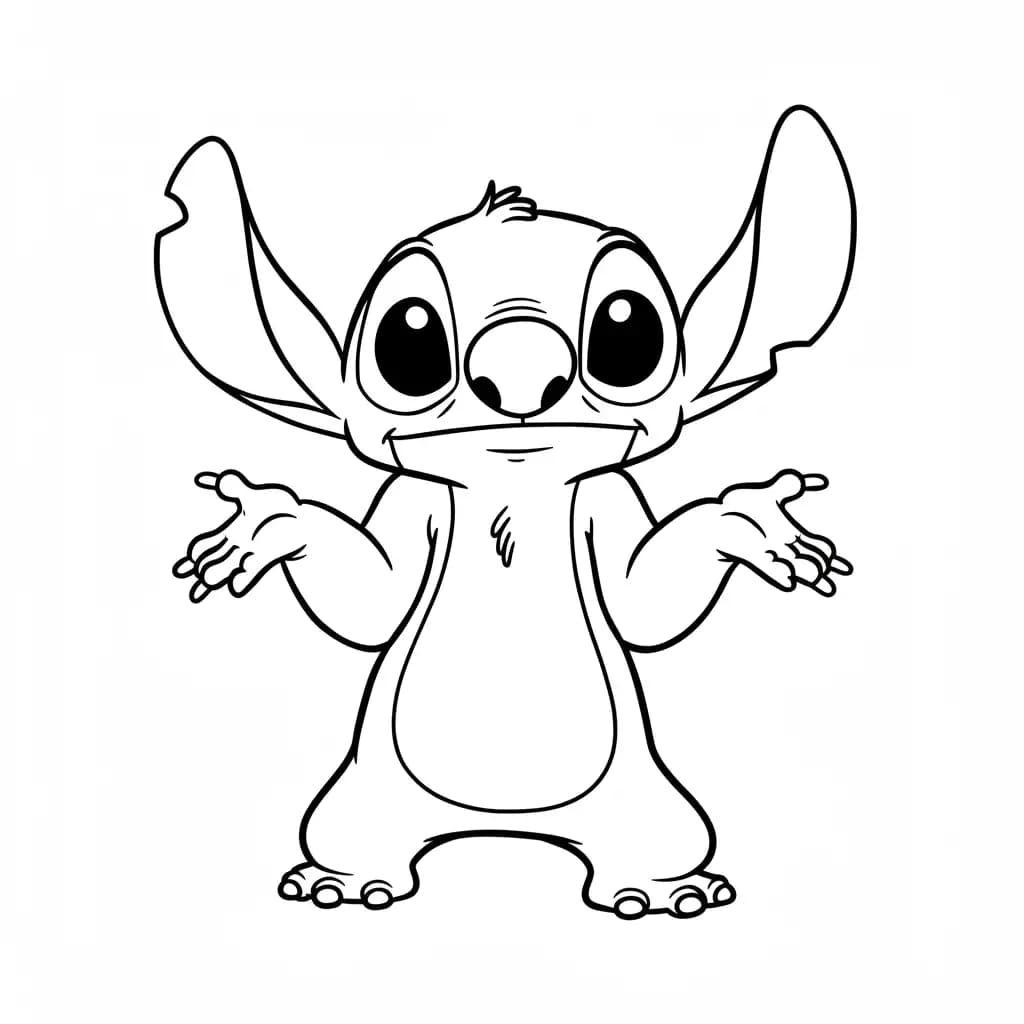 Stitch Kleurplaat van stitch om in te kleuren en gratis te printen