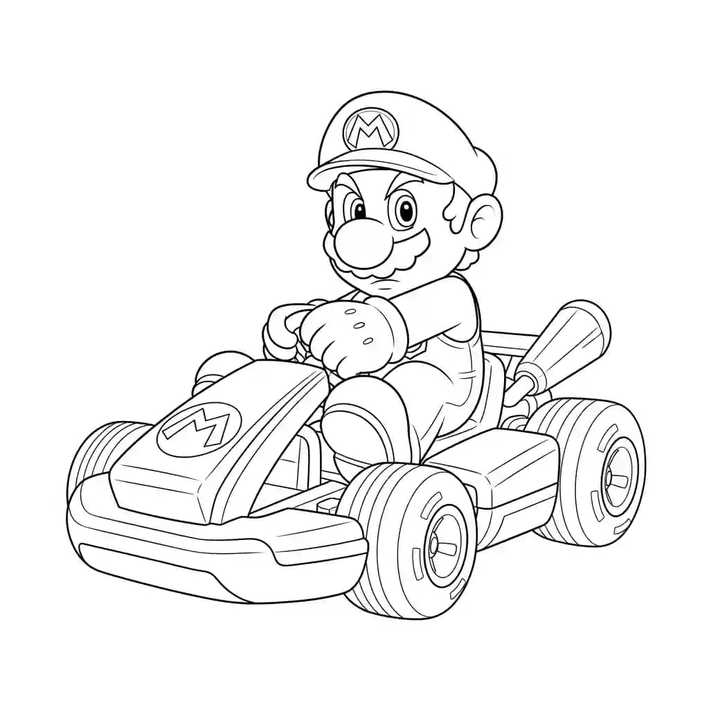 Mario Leuke kleurplaat van Mario om gratis te printen en creatief in te kleuren.