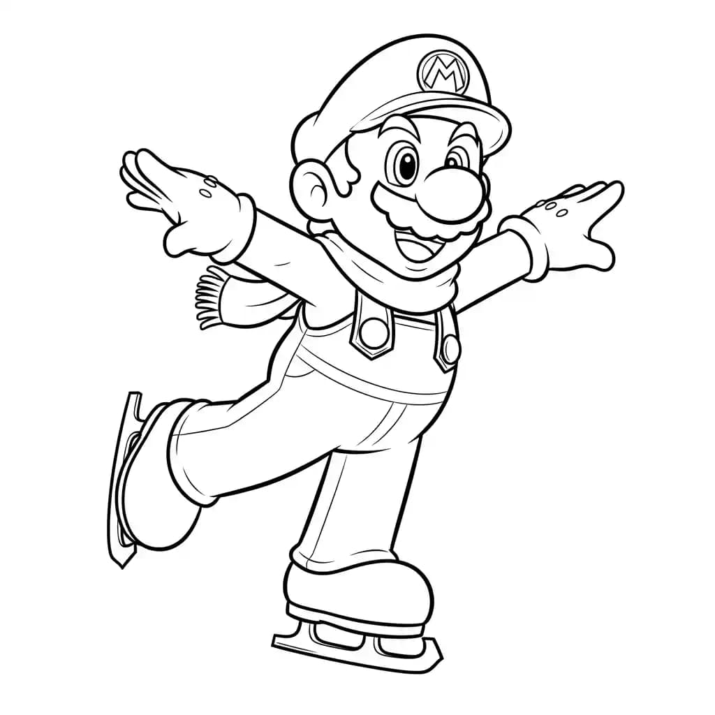 Mario Leuke kleurplaat van Mario om gratis te printen en creatief in te kleuren.
