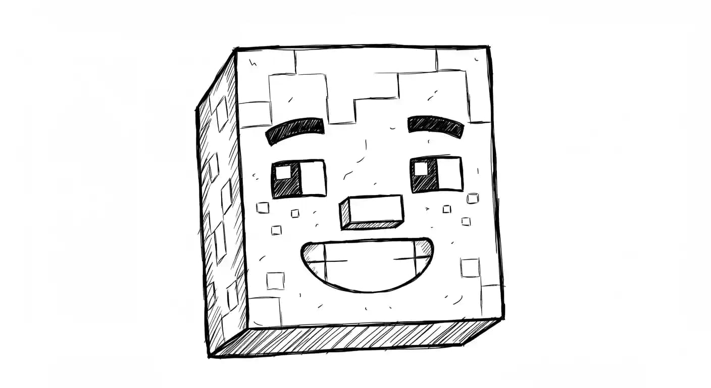 Minecraft Kleurplaat van Minecraft met bekende figuren en avontuurlijke elementen om zelf in te kleuren.